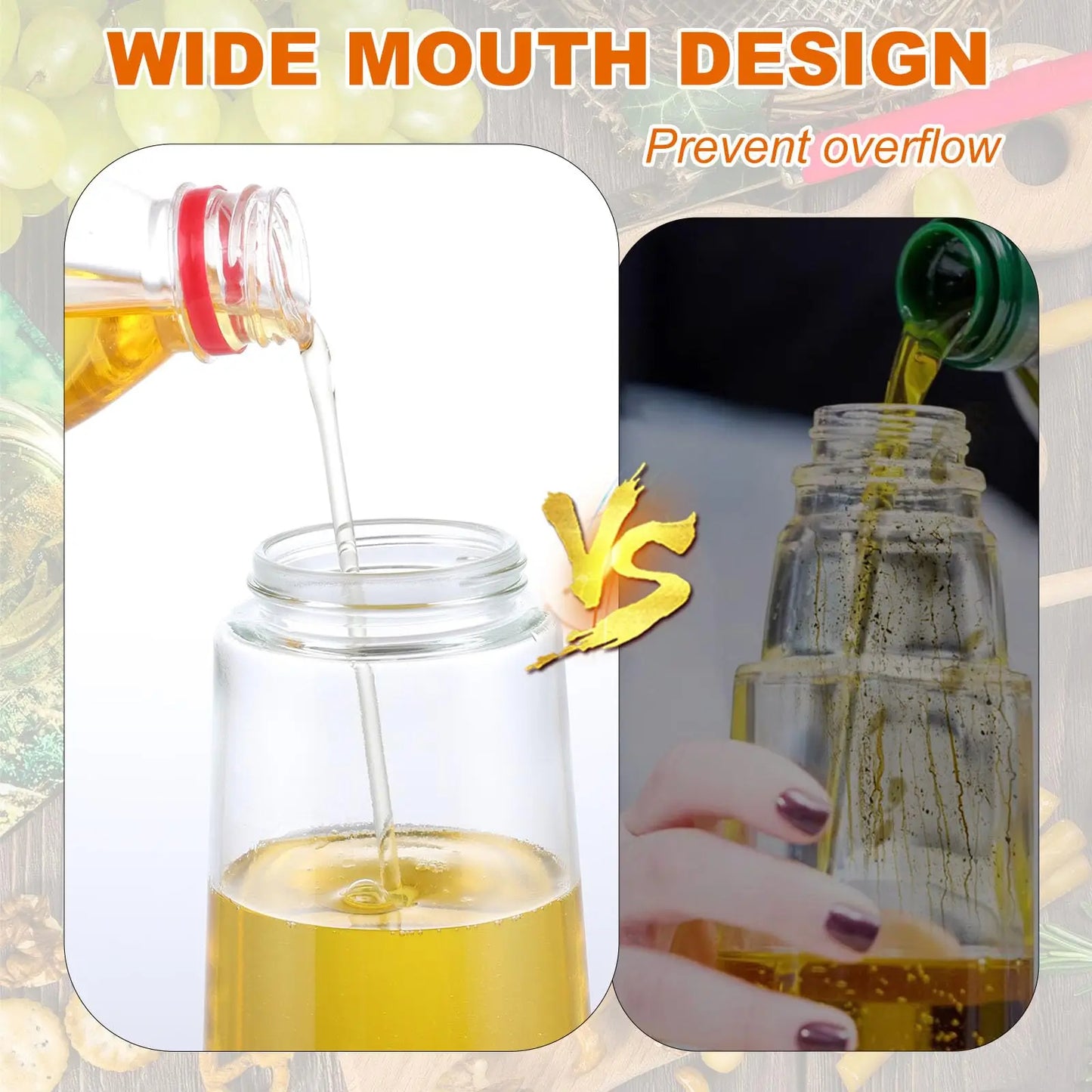 Kitchen Oil Spray Bottle Large Capacity Glass Oil Dispenser Dual-Use for Spraying Pouring Compatible with Olive Oil Soy Sauce