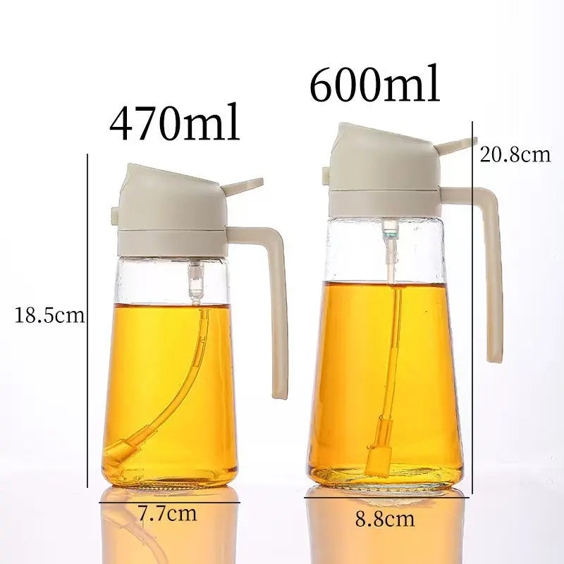 Kitchen Oil Spray Bottle Large Capacity Glass Oil Dispenser Dual-Use for Spraying Pouring Compatible with Olive Oil Soy Sauce