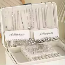 54 Pcs/Set Vintage Elegant Pearl Earrings Ring Heart Pendant Necklace Bracelet For Women Boho Daily Wear Jewelry Set Gifts 2024